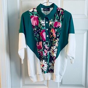 VTG Silver Threads Size 1X Top Shirt short sleeve